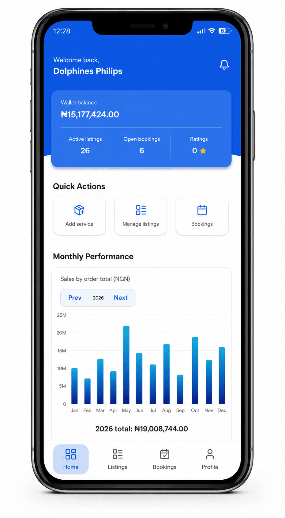Ambuhub mobile app on a smartphone